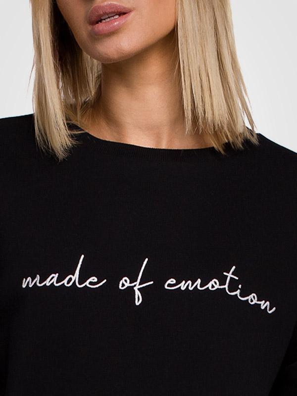 MOE oversize kokvilnas džemperis "Emotion Black"