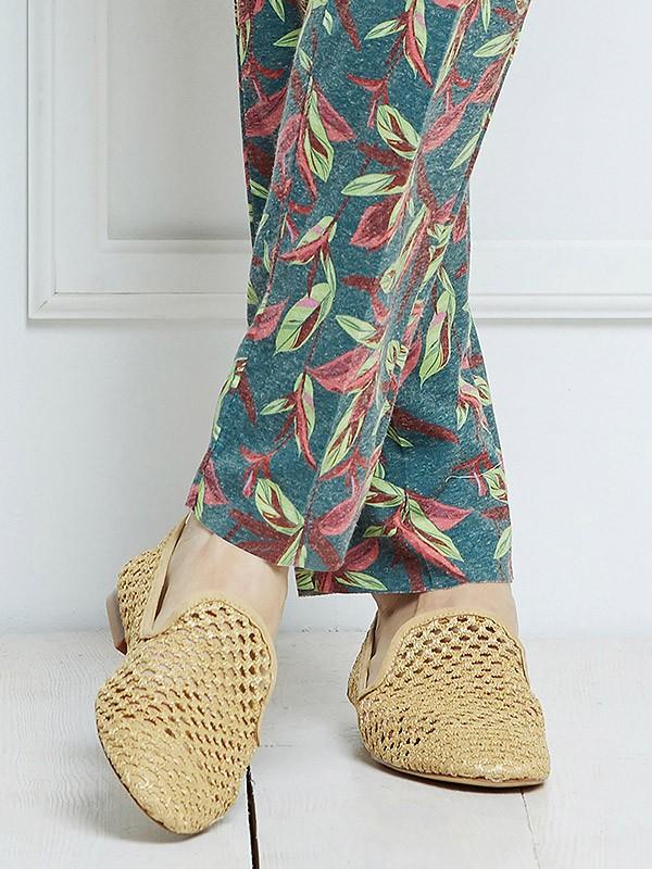 Lega брюки с льном "Trina Forest Leaves Print"