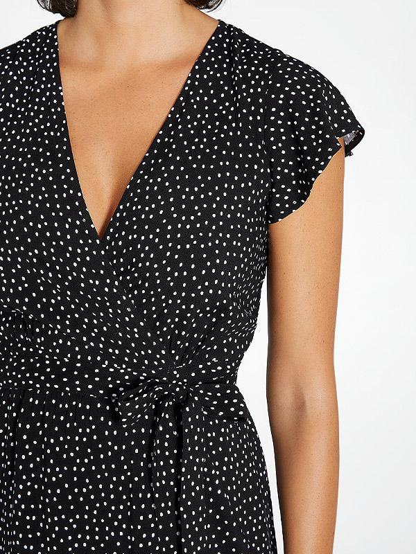Ysabel Mora sasienama viskozes kleita "Kayla Black - White Dots"