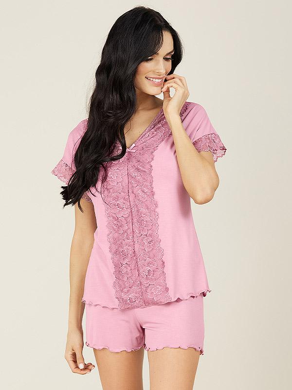 Lega īsa viskozes pidžama "Renna Dusty Pink"