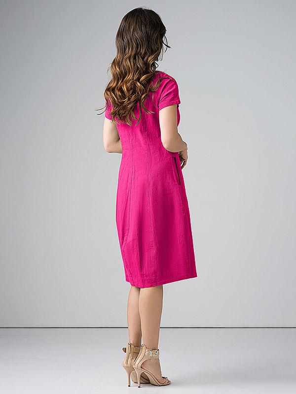Lega elastīga lina kleita līdz jostasvietai "Angelina Raspberry"