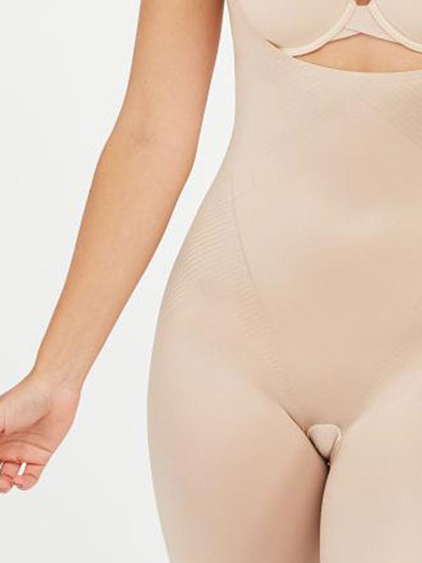 Spanx koriģējošais bodijs ar atvērtām krūtīm "Thinstincts® Open-Bust Nude"