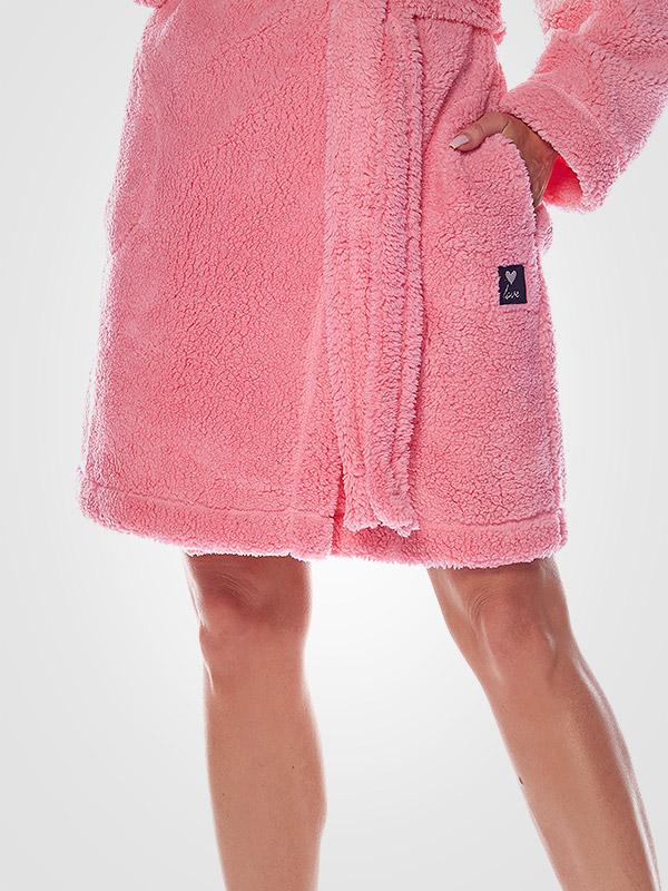 L&L īsais halāts ar kapuci "Viola Pink"