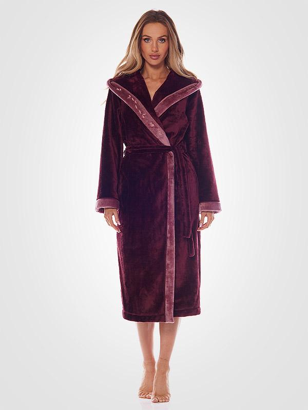 L&L garš halāts ar kapuci "Erica Bordeaux"