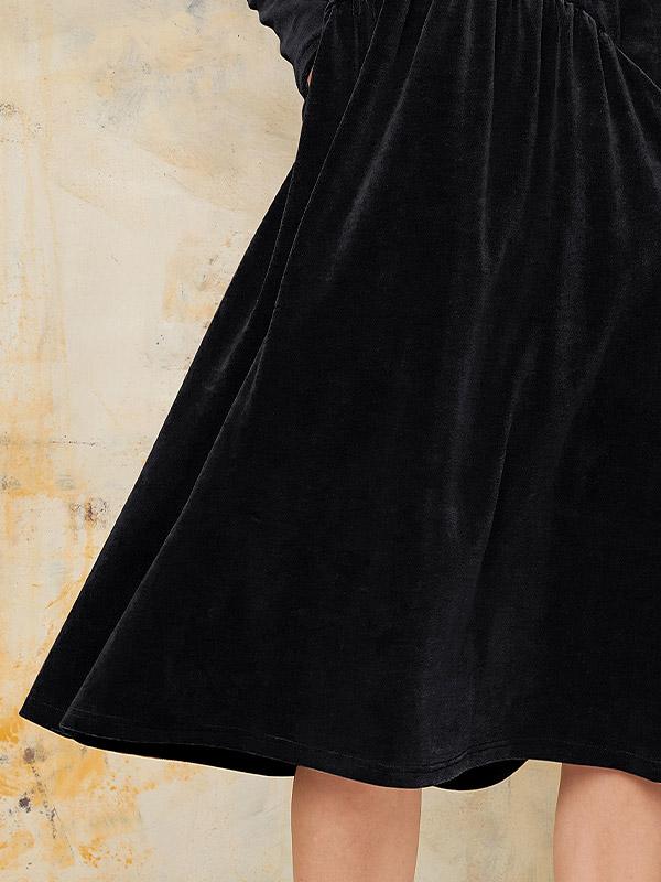 Lega kokvilnas kleita "Semila Black Velour"