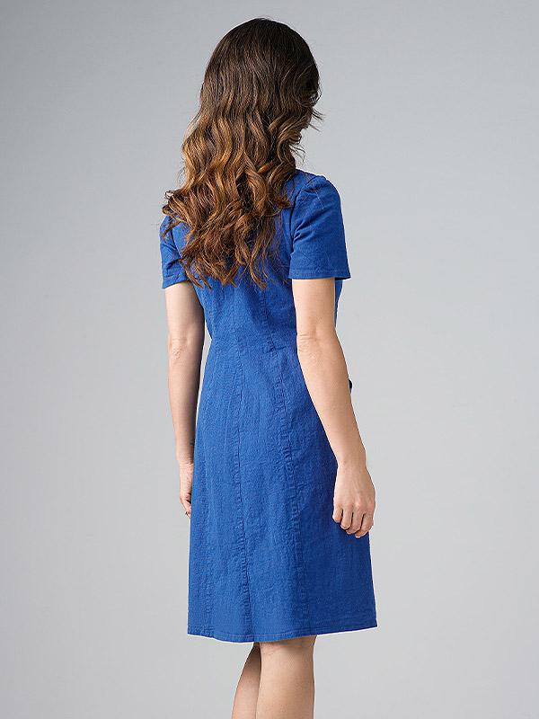 Lega elastīga lina kleita "Agnesa Royal Blue"