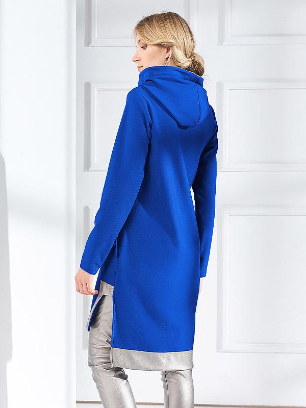 Lega kokvilnas kleita ar kapuci "Westa Royal Blue - Silver"