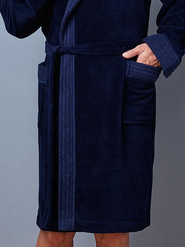 L&L vīriešu halāts ar kapuci "Pedro Dark Blue"