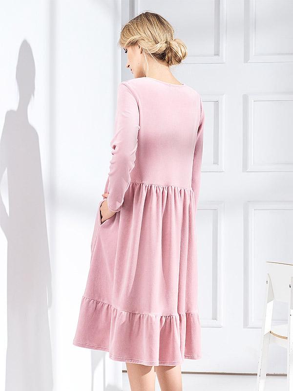 Lega kokvilnas kleita "Bonna Pink Velour"