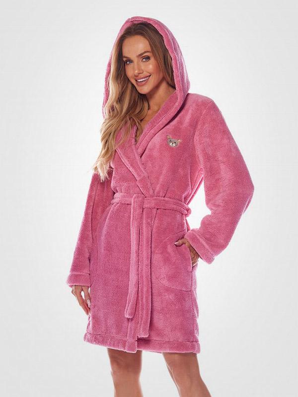 L&L īsais halāts ar kapuci "Mika Pink"