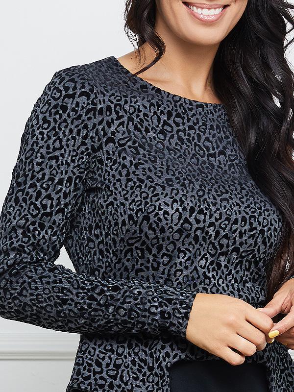 Lega kleita "Doreen Grey - Black Velour Cheetah Pattern"