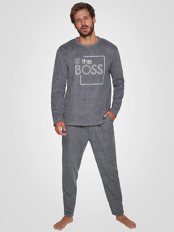 Muydemi silta vīriešu pidžama "The Boss Grey - White"