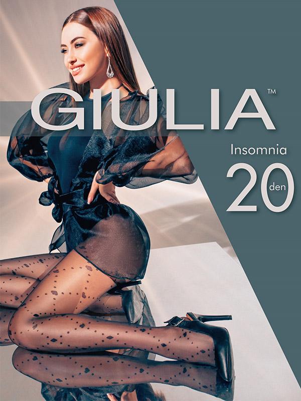 Giulia rakstainas zeķubikses "Insomnia N.3 20 Den Nero"