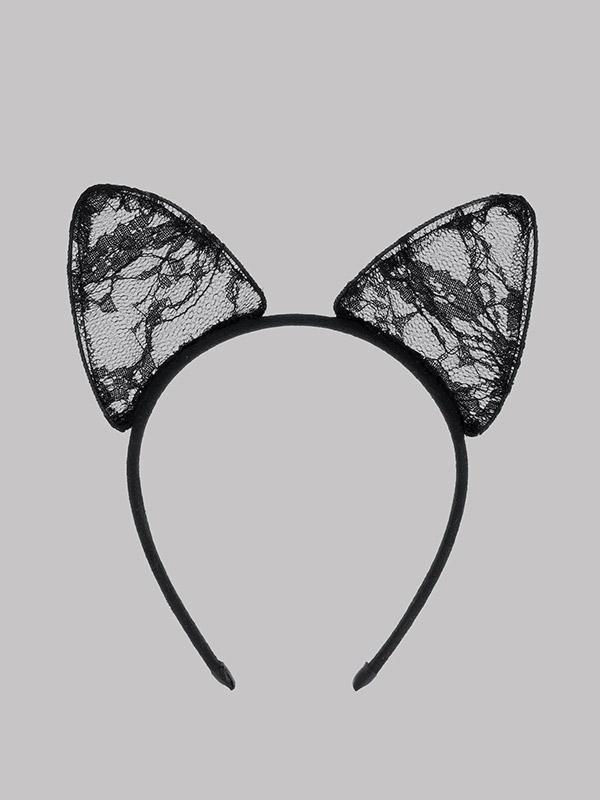 Maison Close matu lociņš ar mežģīņu ausīm "Catwoman Black"