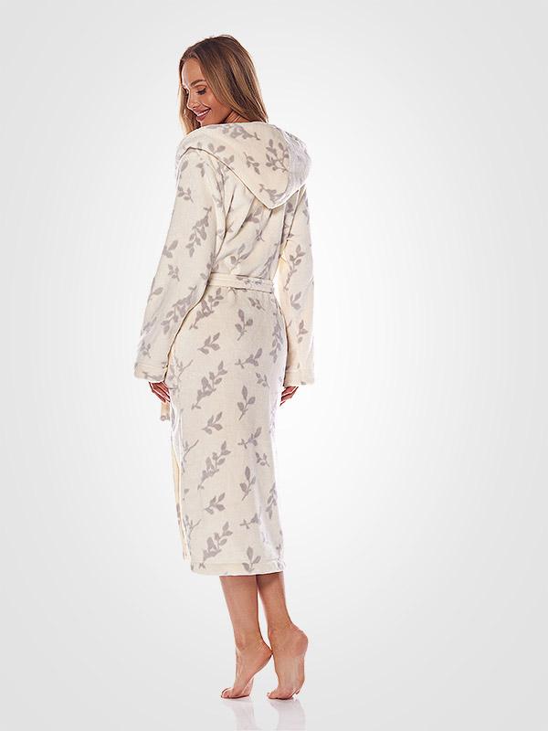 L&L garš halāts ar kapuci "Joanna Ecru - Grey"