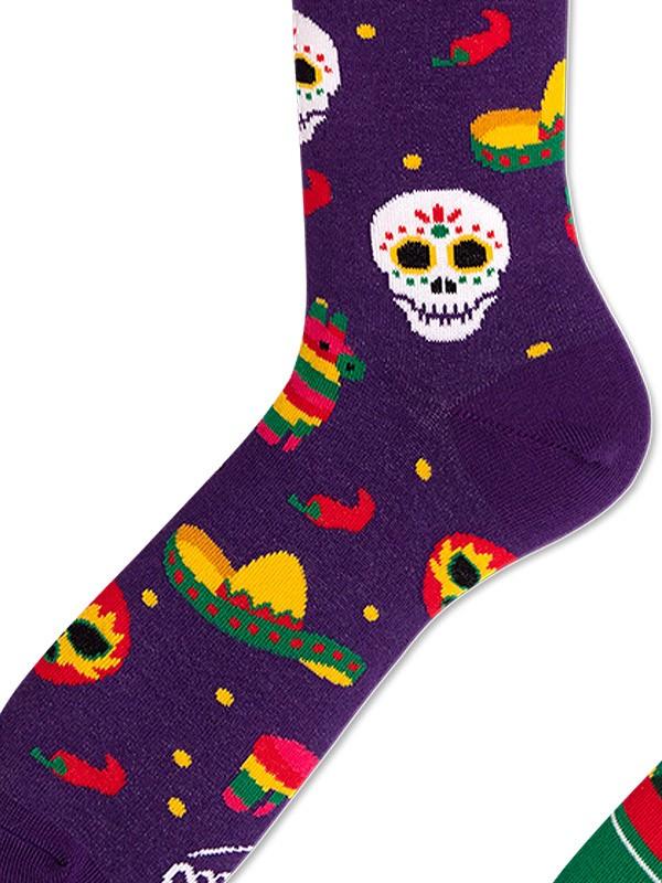 Many Mornings хлопковые унисекс носки "Fiesta Mexicana Violet - Multicolor"