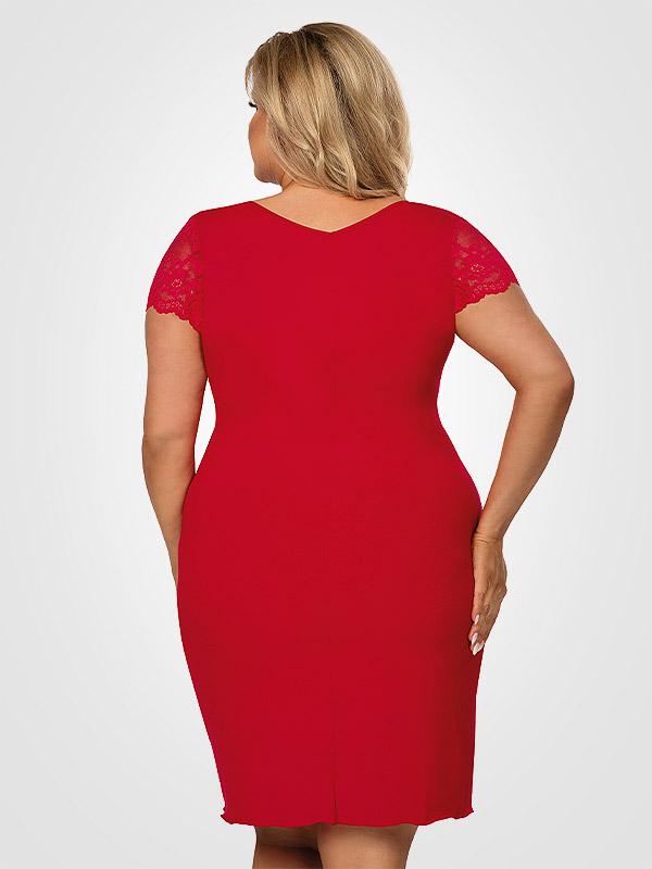 Donna вискозная сорочка с кружевом "Tess Plus Red"