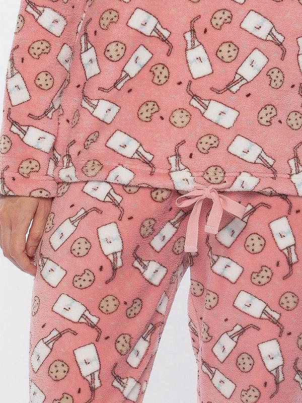 Muydemi gara, mīksta, maiga pidžama "Cookies Pink - White"