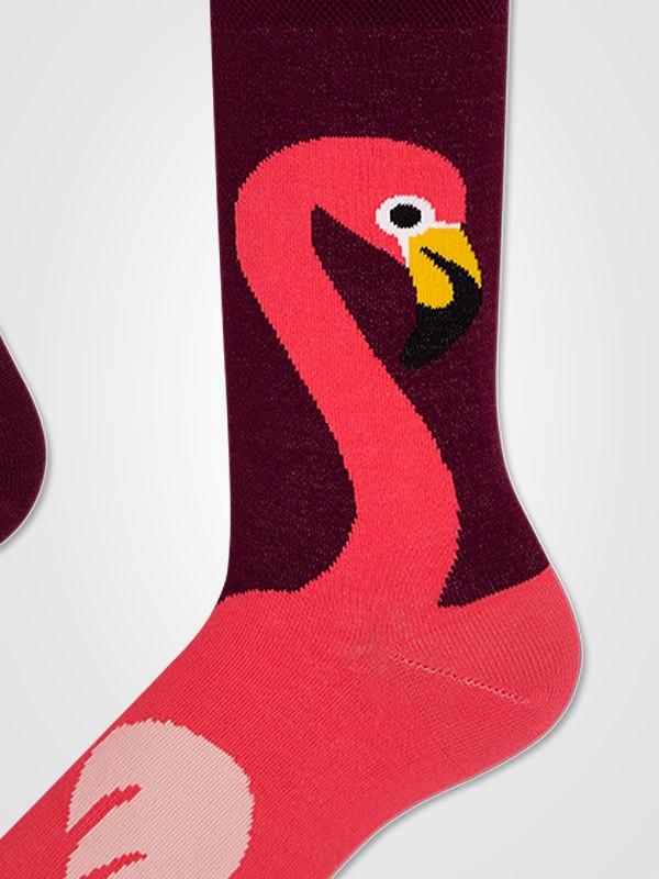 Many Mornings хлопковые унисекс носки "Flamingo Bordeaux - Pink"