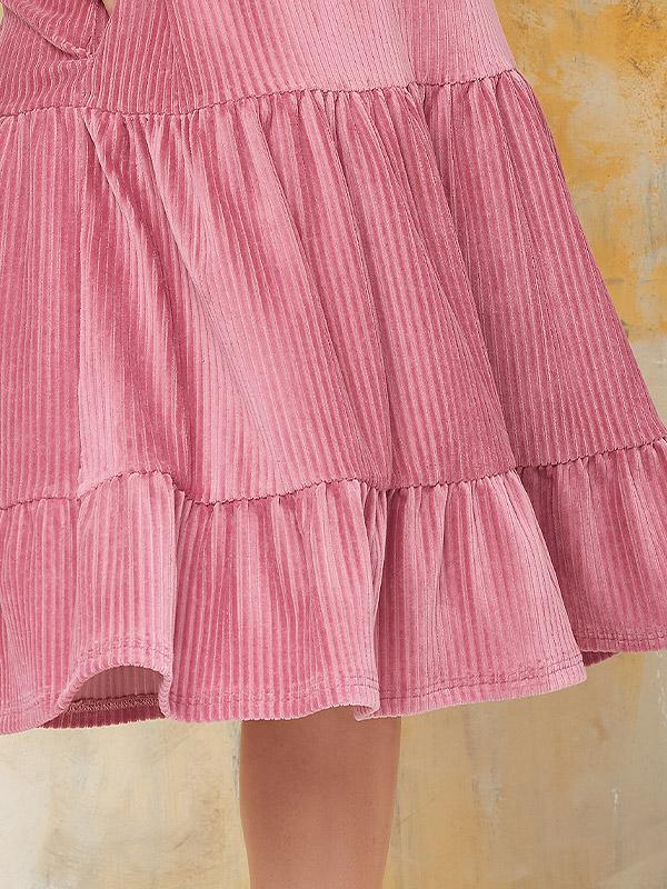 Lega kokvilnas kleita "Magdalena Pink Velvet"