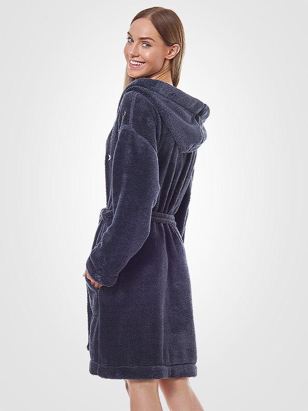 L&L īss halāts ar kapuci "Hera Graphite"