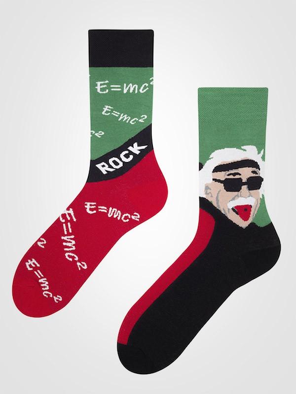 Spalvotos Kojines хлопковые унисекс носки "Rock & Stein Green - Black - Red"