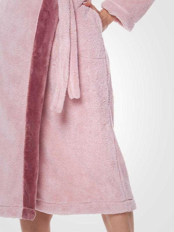 L&L garš halāts ar kapuci "Selene 2 Dusty Pink"