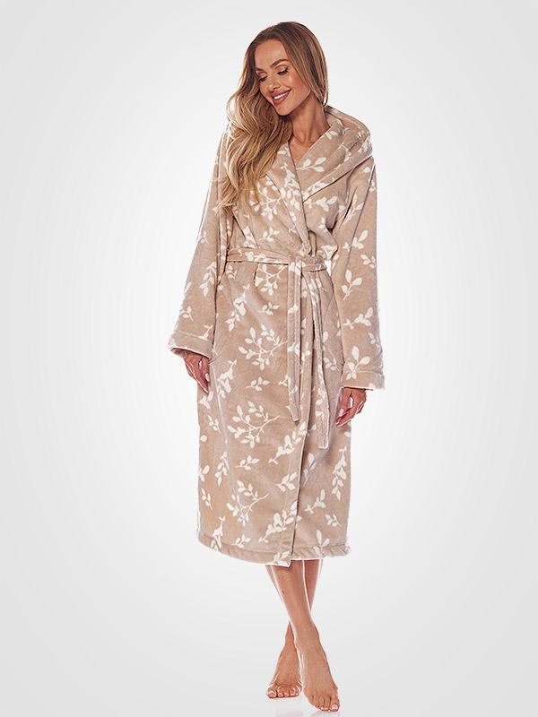 L&L garš halāts ar kapuci "Joanna Angora - White"