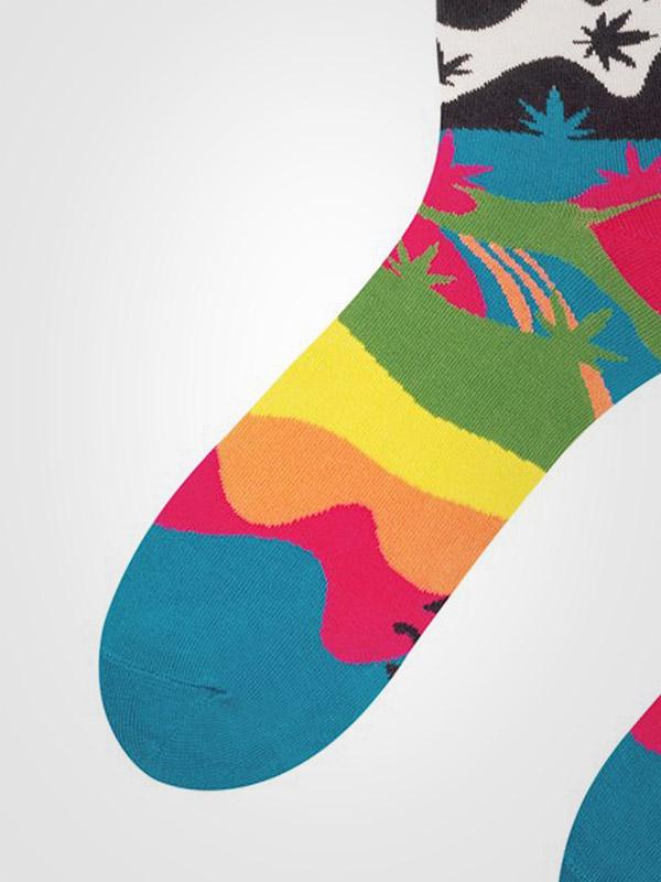 Spalvotos Kojines унисекс хлопковые носки "Cannabis Fields Multicolor"