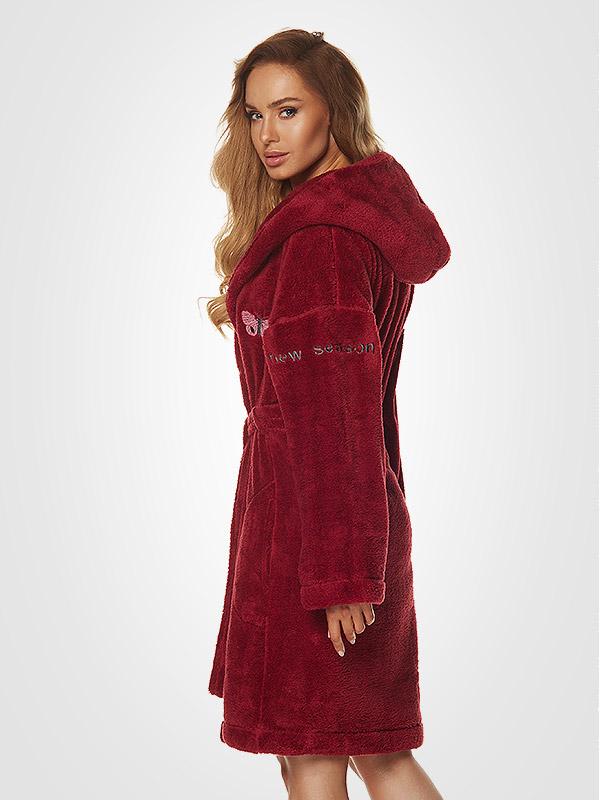 L&L īss halāts ar kapuci "Nesse Bordeaux"