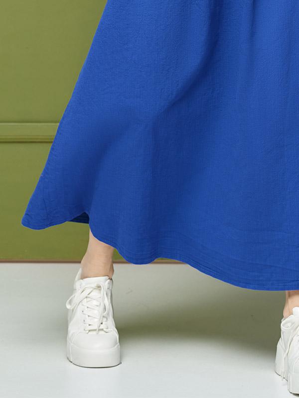Lega elastīga lina kleita "Carmelita Blue"