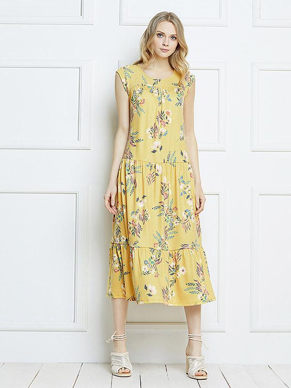 Lega платье "Ellie Mustard Flower Print"