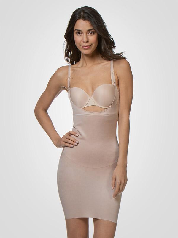 Spanx корректирующее платье с открытым верхом "SmartGrip™ Nude"