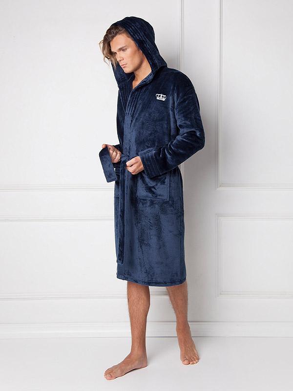 Aruelle vīriešu halāts ar kapuci "William Blue"