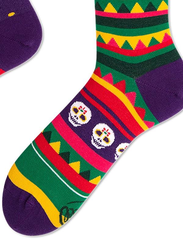 Many Mornings хлопковые унисекс носки "Fiesta Mexicana Violet - Multicolor"