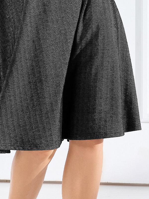 Lega A silueta kleita "Ophelia Black - Graphite Chevron Tweed"
