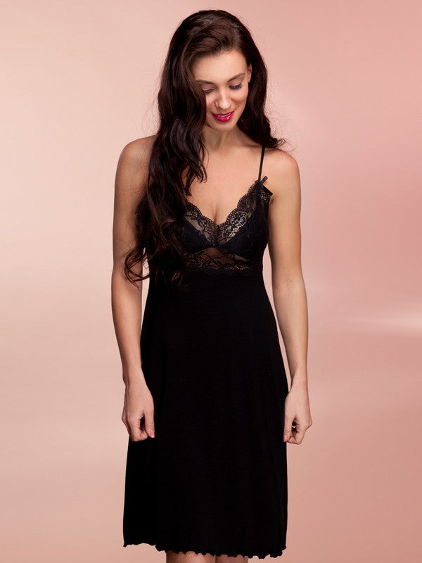 Lega Viscose Nightdress Regina Black