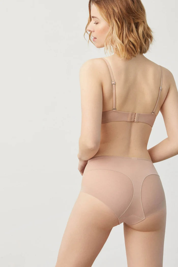 Ysabel Mora High-waisted Microfiber Thong Effect Panty Simma Nude