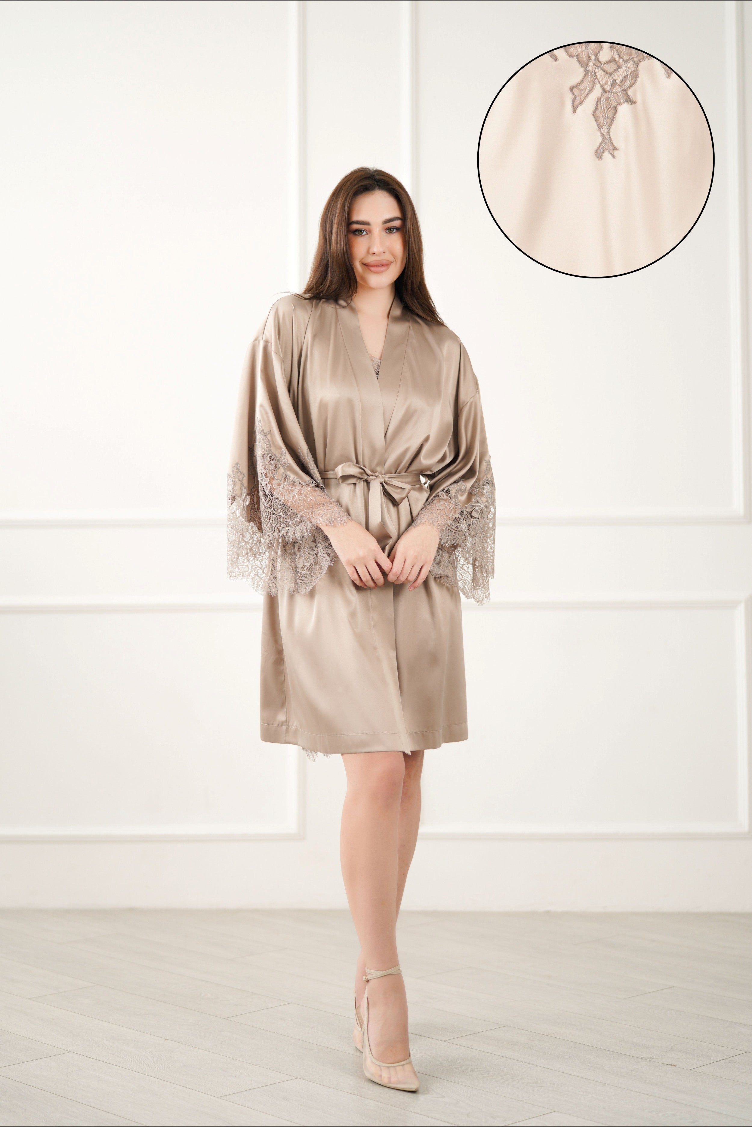 silk lace robe