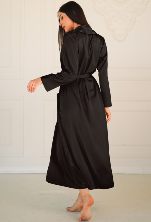 Komilfo garš zīda halāts "Lilac Black"