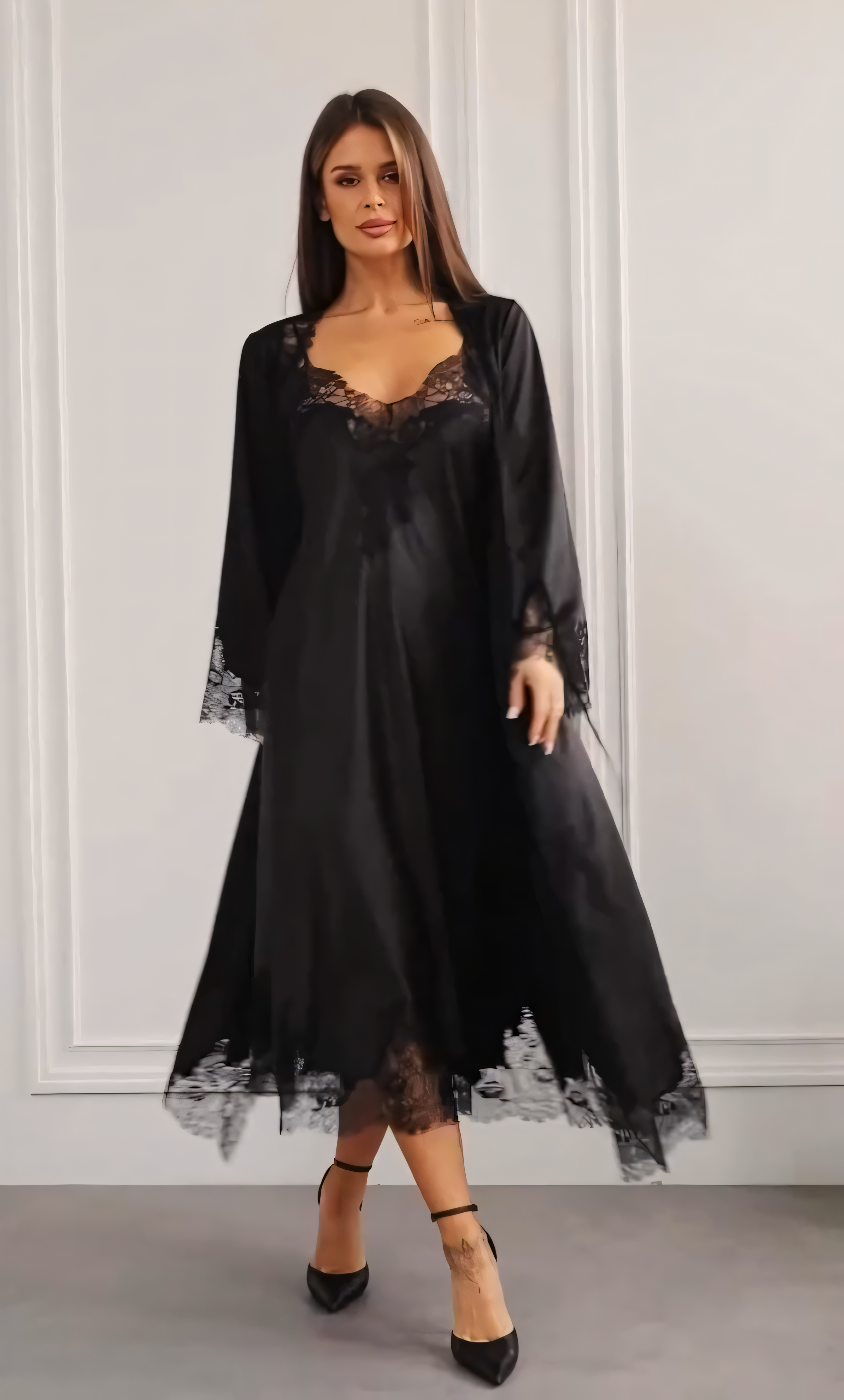 silk and lace nightgown