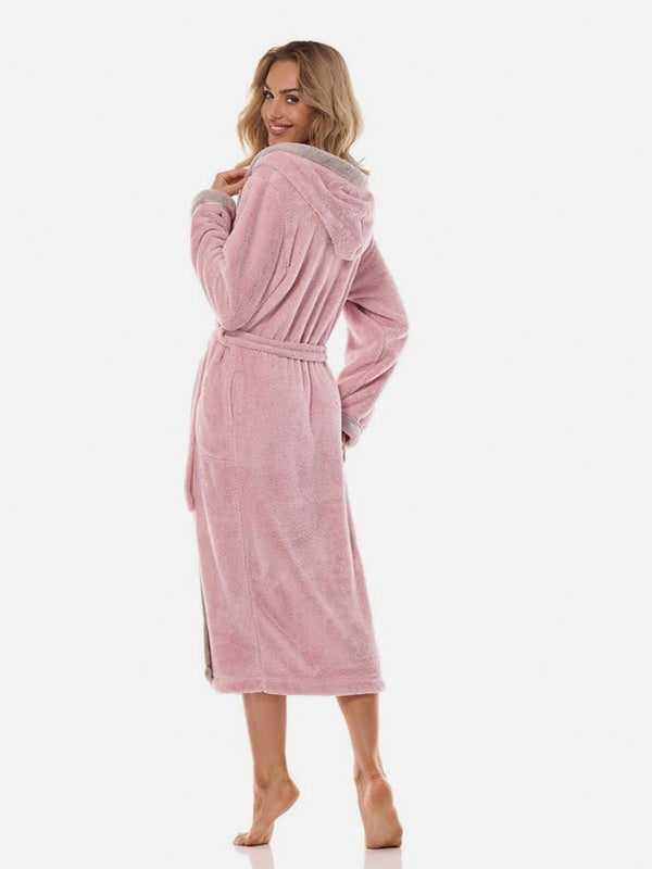 L&L Long Hooded Robe Tess Long Light Pink