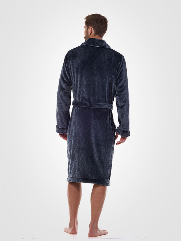 L&L узорчатый мужской халат "Ready Graphite Velour"