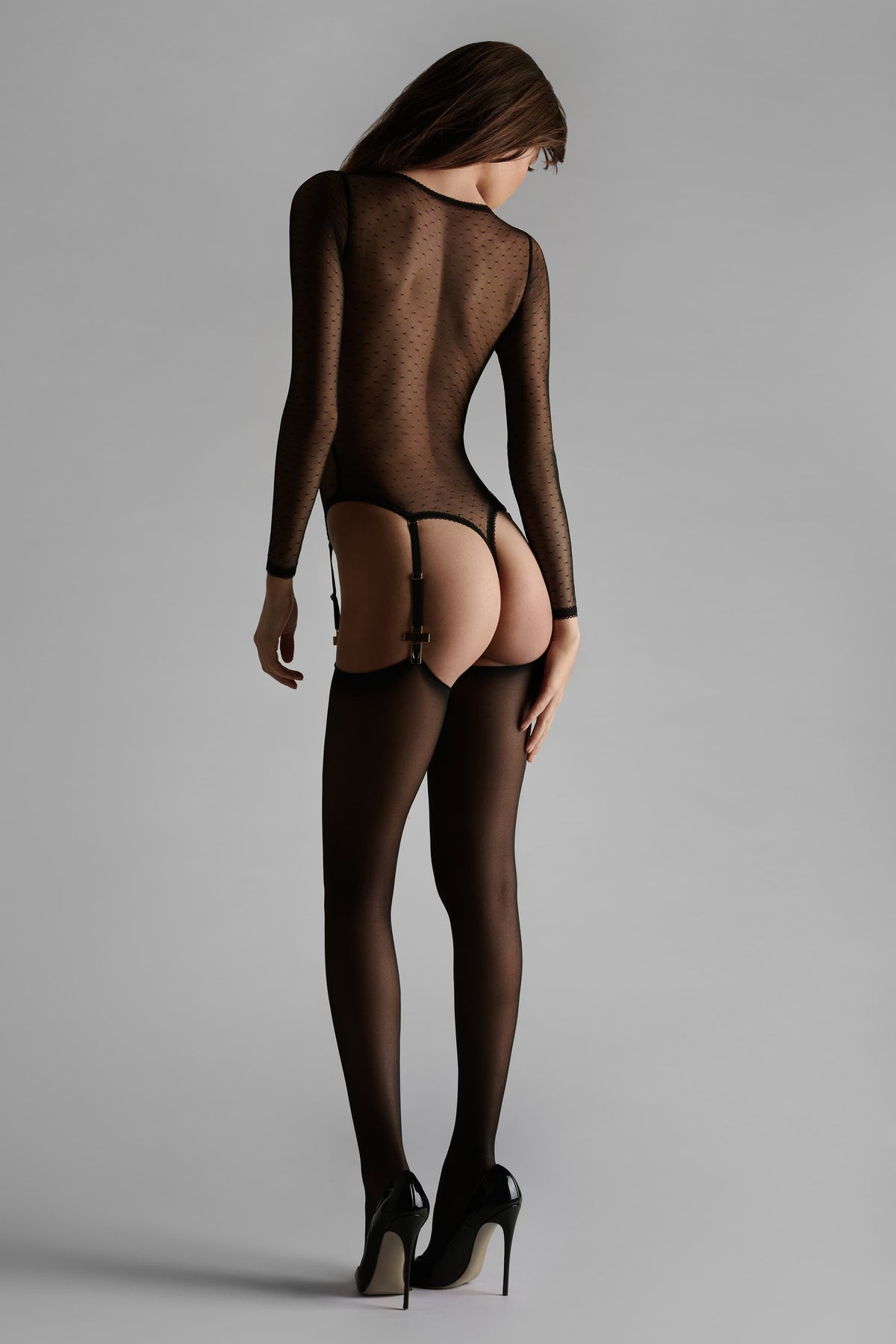 Bodystring plumetis garter belt