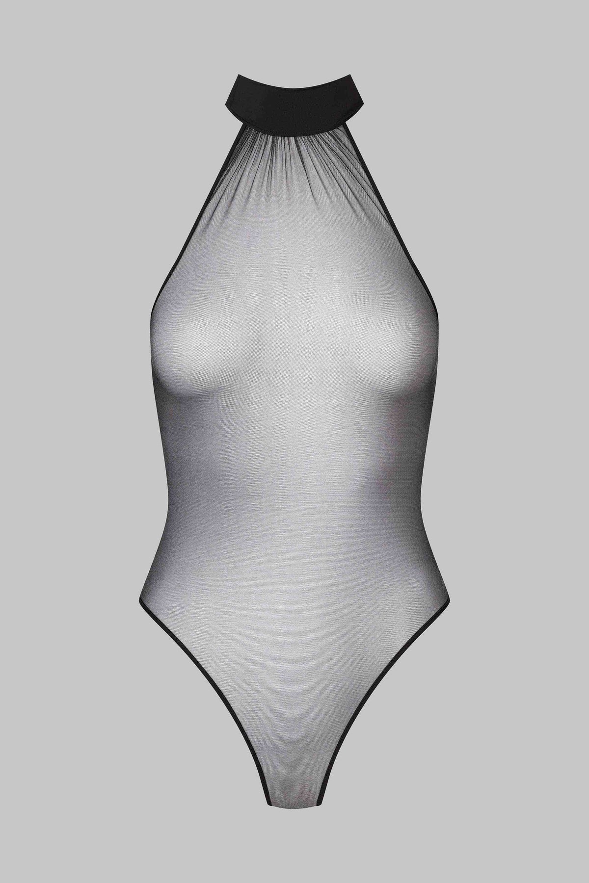 Maison Close caurspīdīgs tilla triko "Nuit Fauve Black"