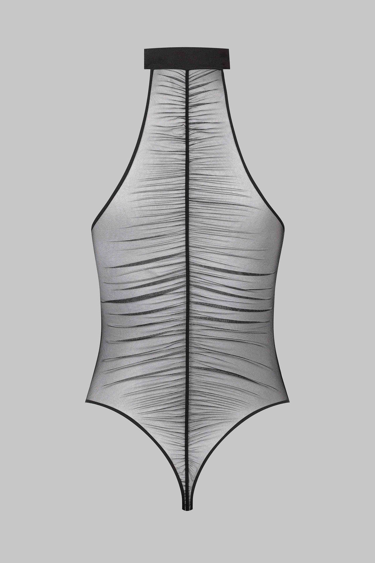 Maison Close caurspīdīgs tilla triko "Nuit Fauve Black"