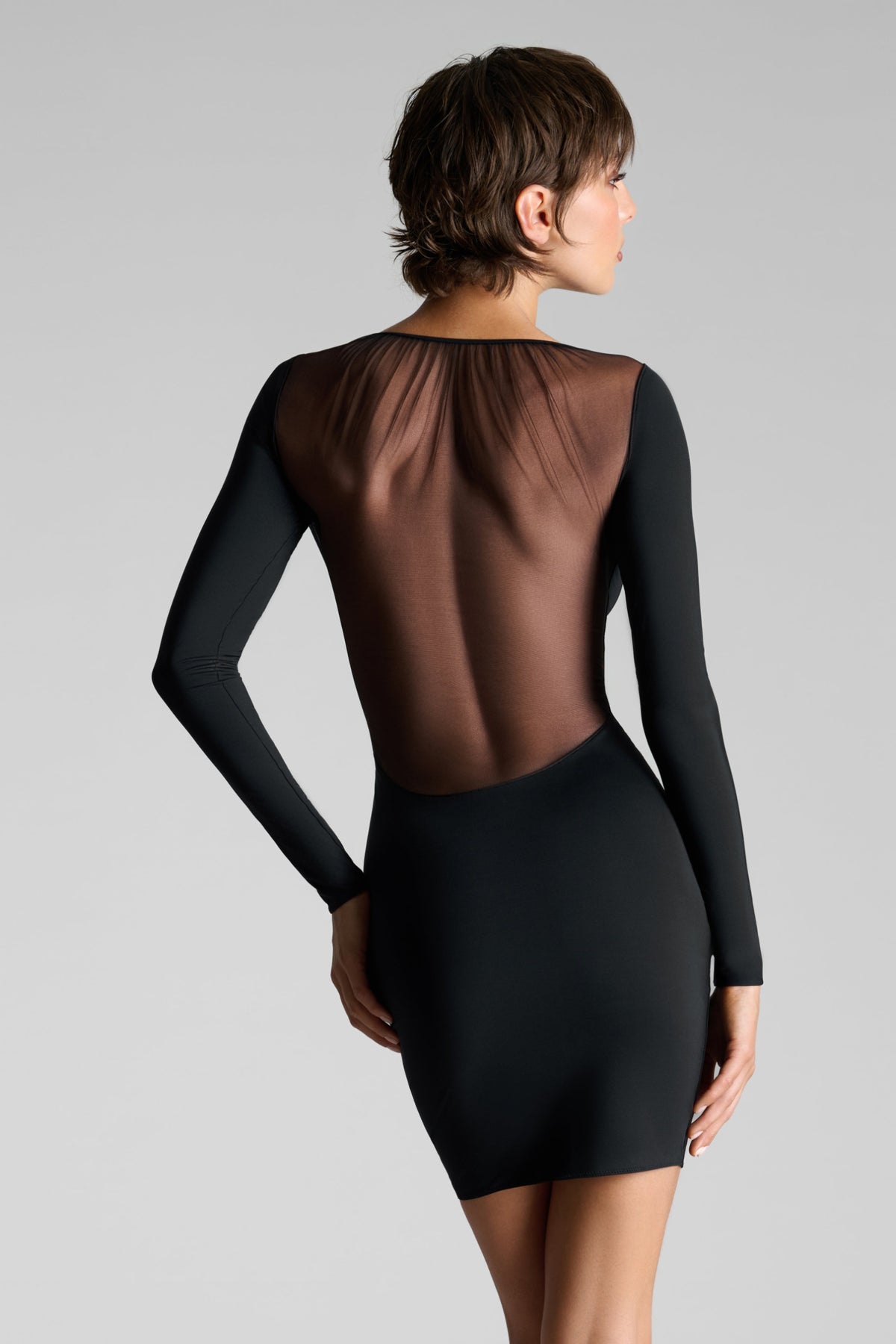 Maison Close mini kleita ar tilla ielaidumiem "Nuit Fauve 2 Black"