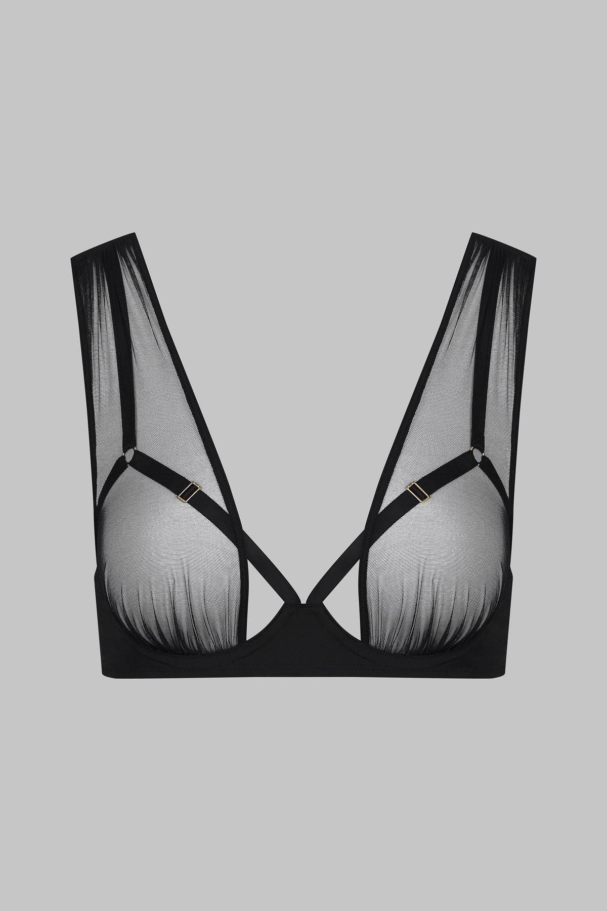 Maison Close Open Cup Underwired Bra Nuit Fauve Black