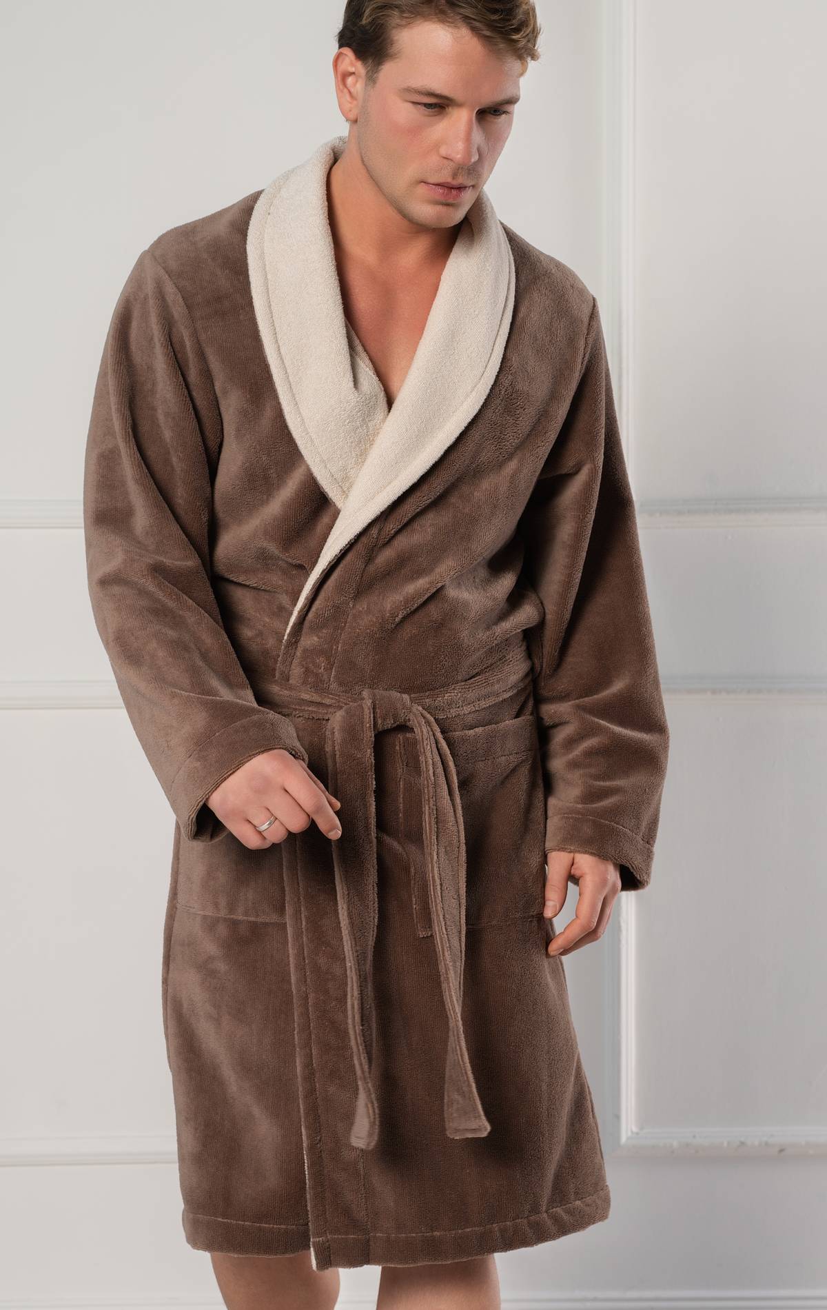 Belmanetti divslāņu halāts ar bambusa šķiedrām 