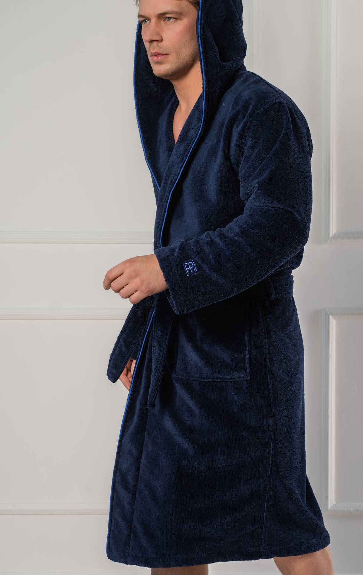 navy men’s bathrobe